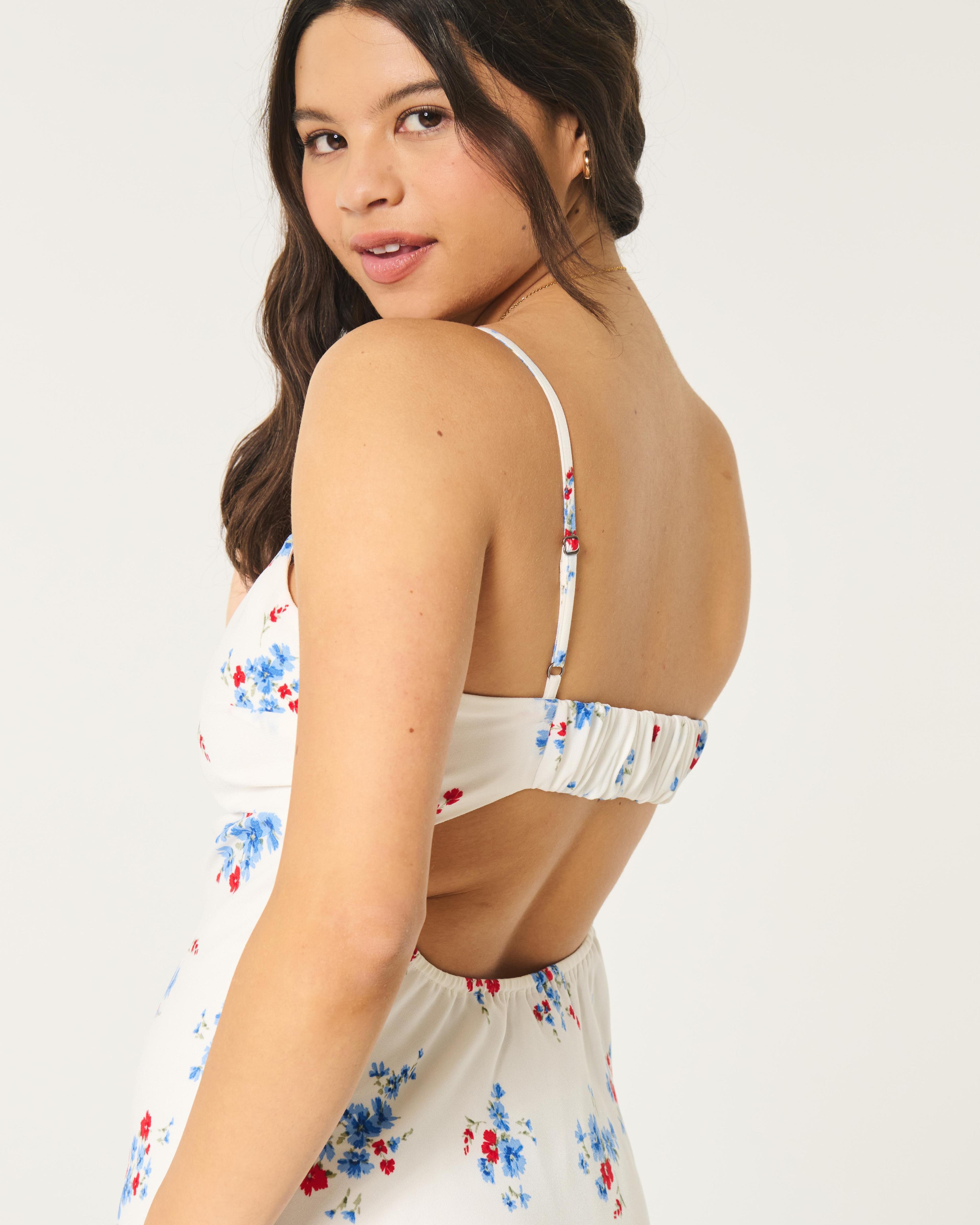 Crepe Open Back Mini Slip Dress Product Image