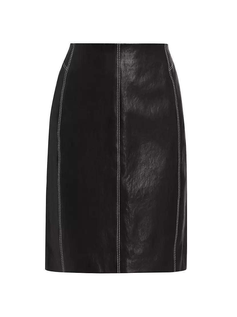 Seam Detail Leather Skirt Product Image