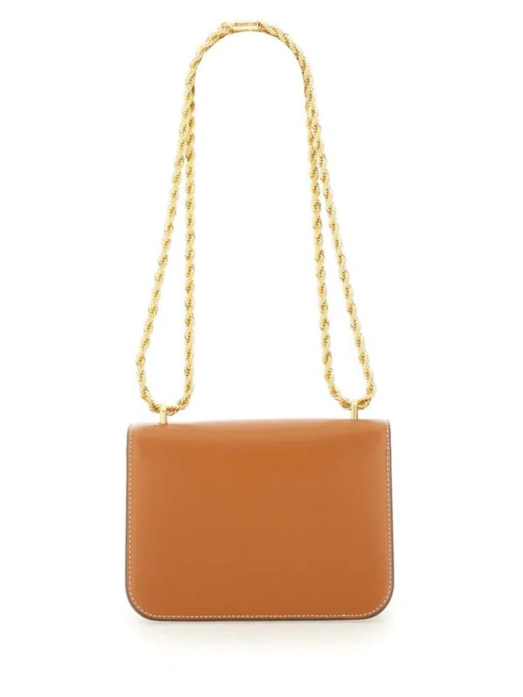 Eleanor Small Leather Shoulder Bag In Brown Product Image