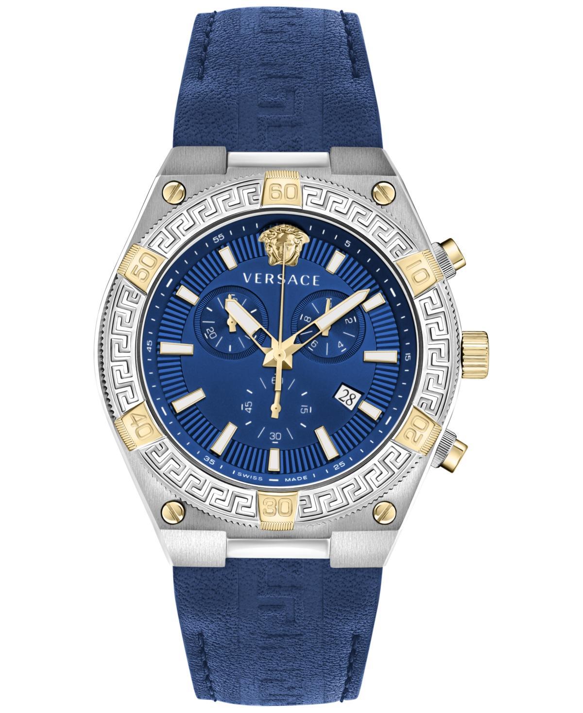 Versace V-Sporty Greca Chronograph Leather Strap Watch, 46mm Product Image