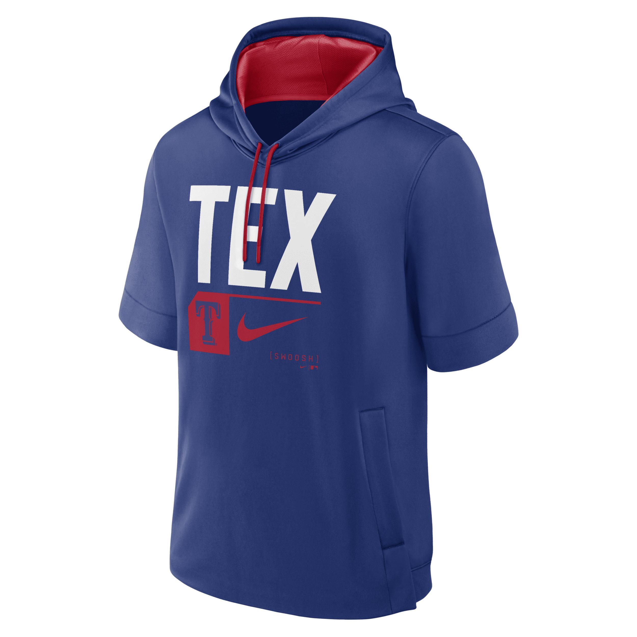 Texas Rangers Tri Code Lockup Nike Men's MLB Short-Sleeve Pullover Hoodie Product Image