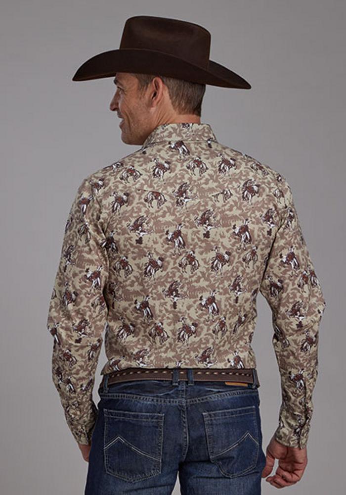 Roper® Men's L/S Brown Bronc Print Snap Shirt Product Image