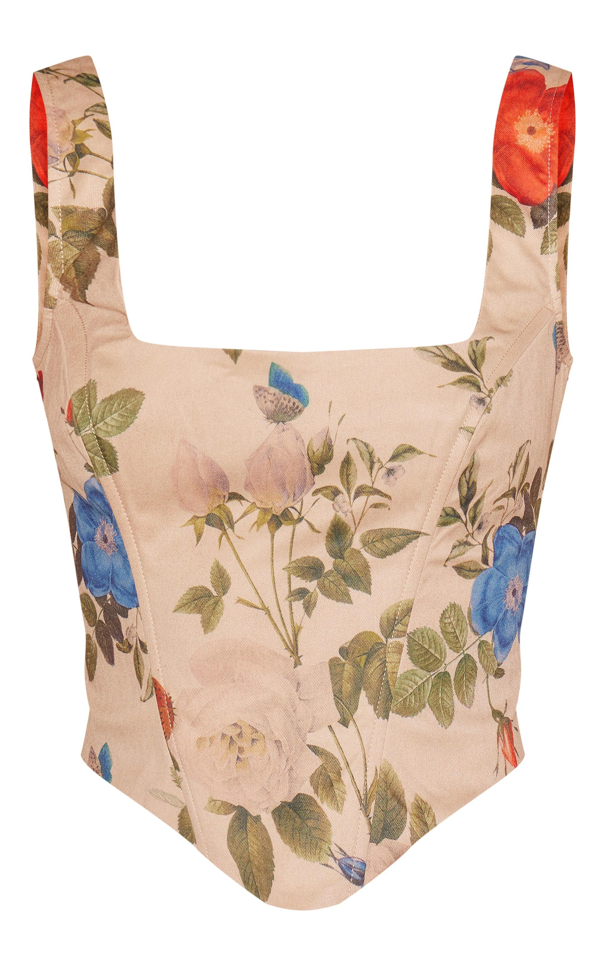 Multi Floral Print Corset Product Image