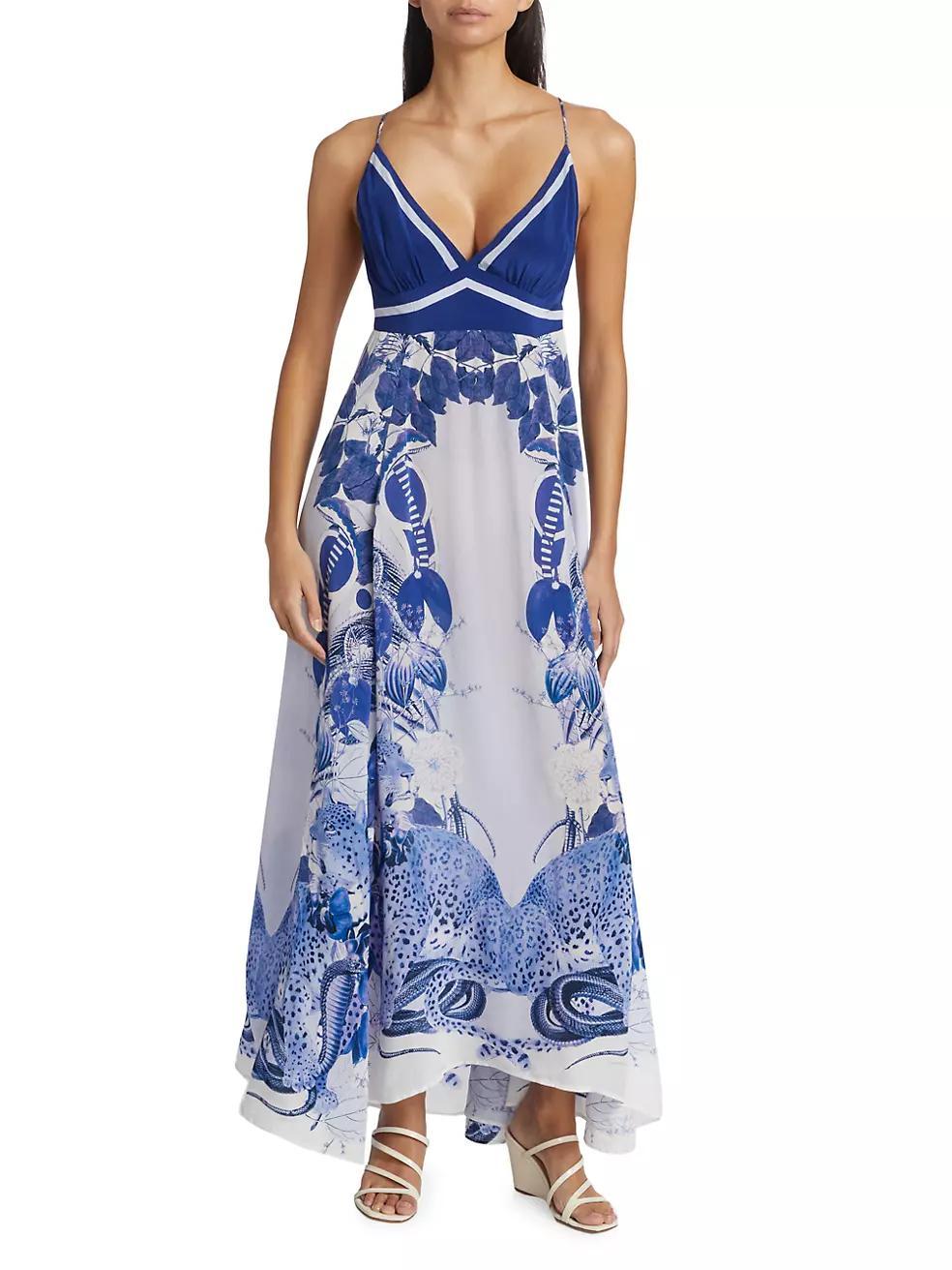 Eterna Star Printed Plunge Maxi Dress Product Image