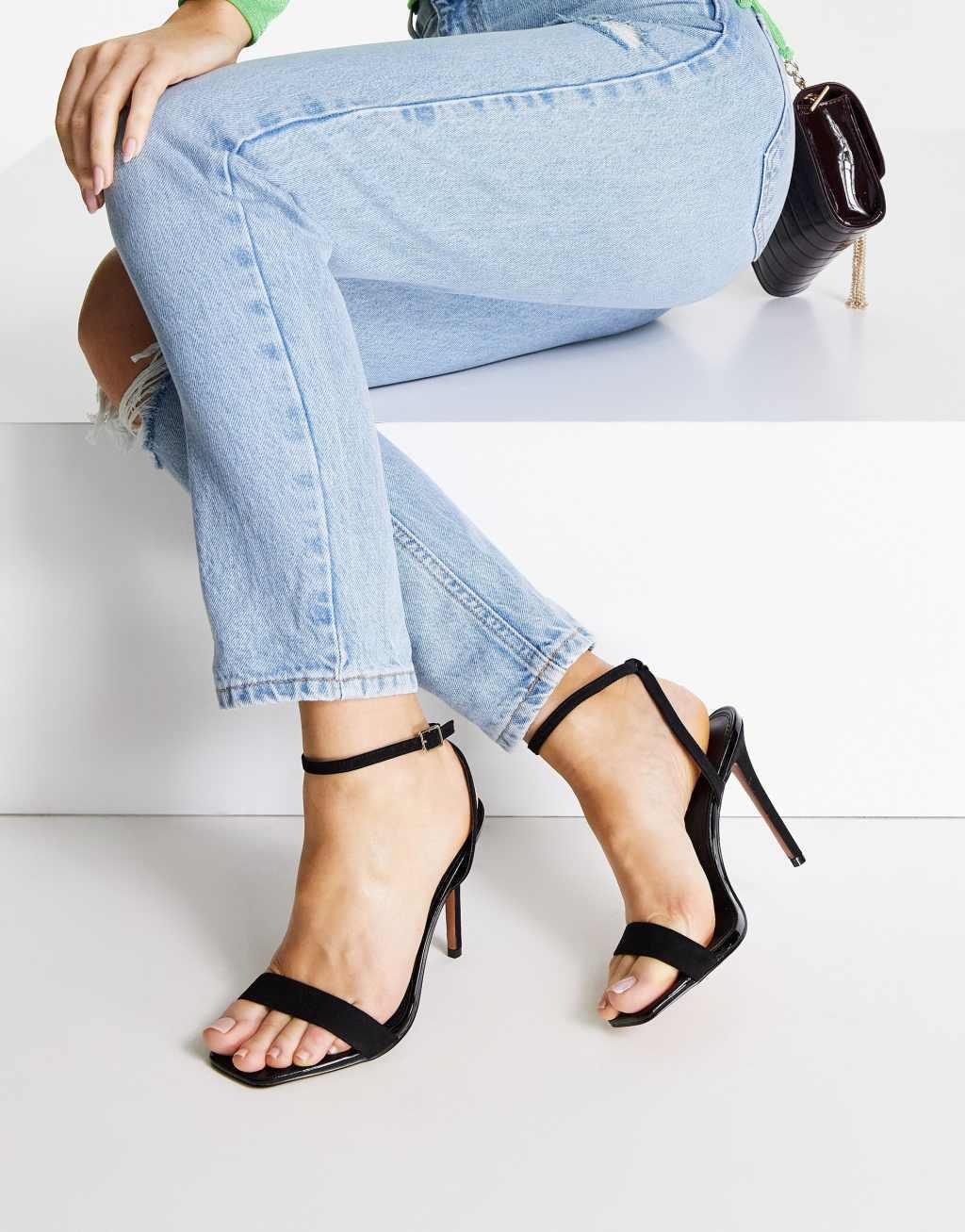 ASOS DESIGN Wide Fit Neva barely there heeled sandals Product Image