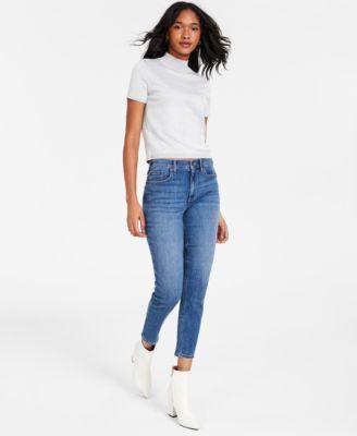 Calvin Klein Jeans Womens Crop Top Slim Leg Jeans Product Image