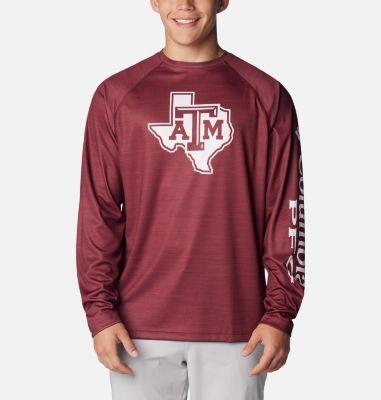 Columbia Mens Collegiate PFG Terminal Tackle Heather Long Sleeve Shirt - Texas A&M- Product Image