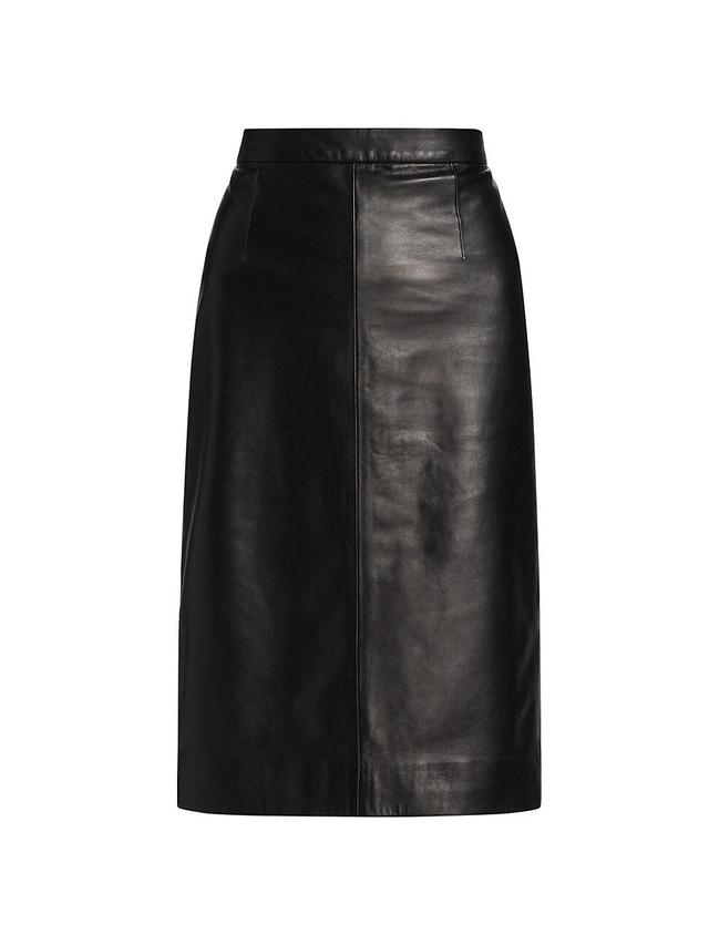 Womens Leonie Knee-Length Leather Skirt Product Image