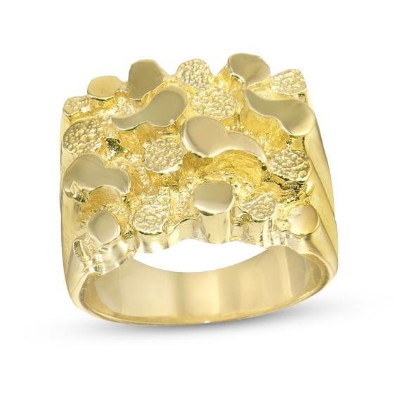 Men's 16.0mm Nugget Ring in 10K Gold Product Image