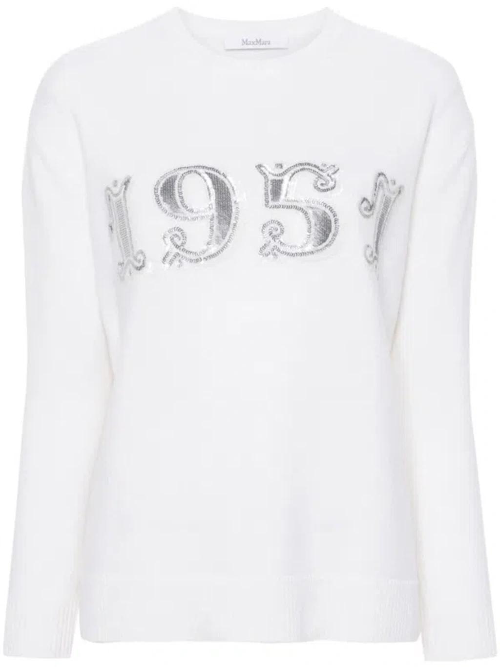 MAX MARA Wool And Cashmere Blend Sweater In White Product Image