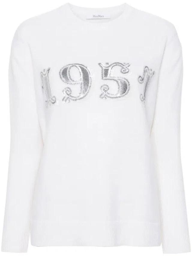 MAX MARA Wool And Cashmere Blend Sweater In White Product Image