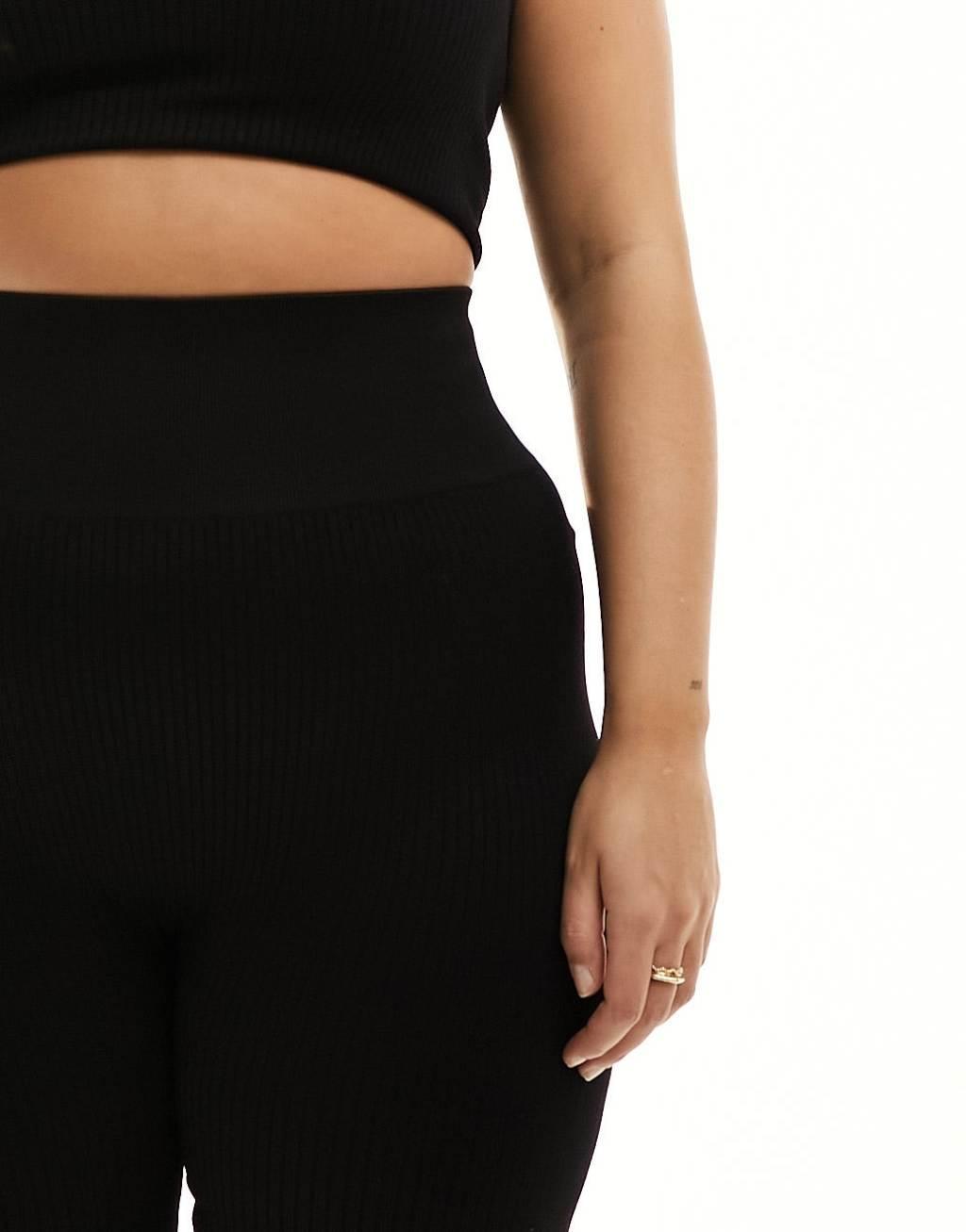 ASOS 4505 Curve Icon seamless rib gym legging in black Product Image