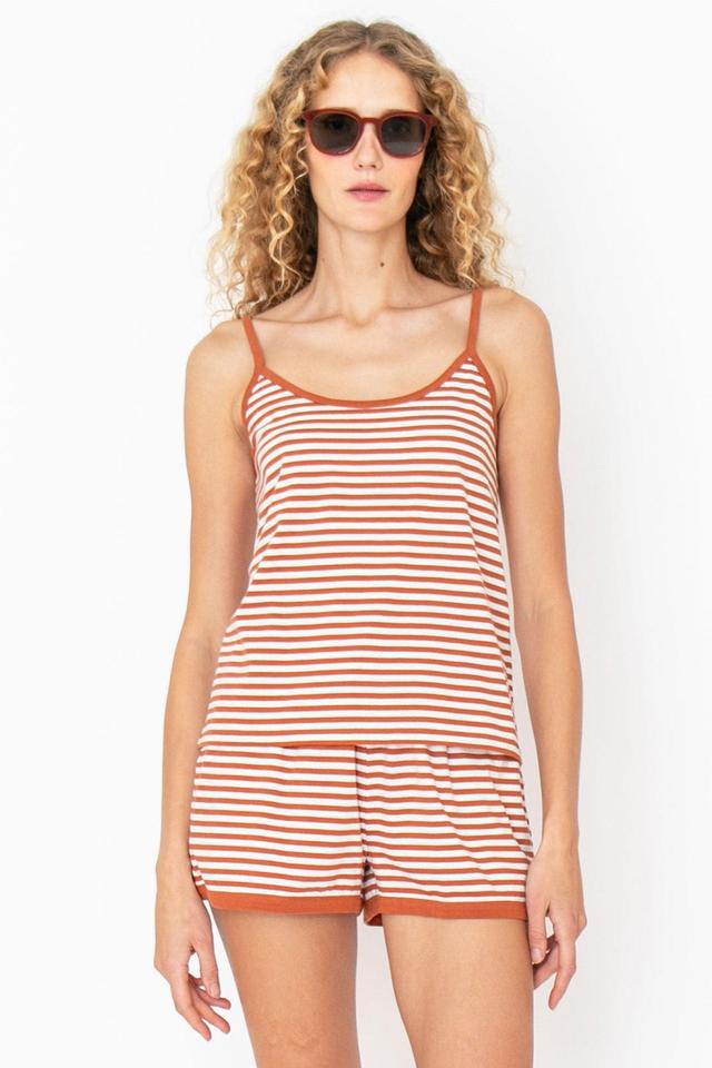 The New Spaghetti Tank - Bronze/White Female Product Image