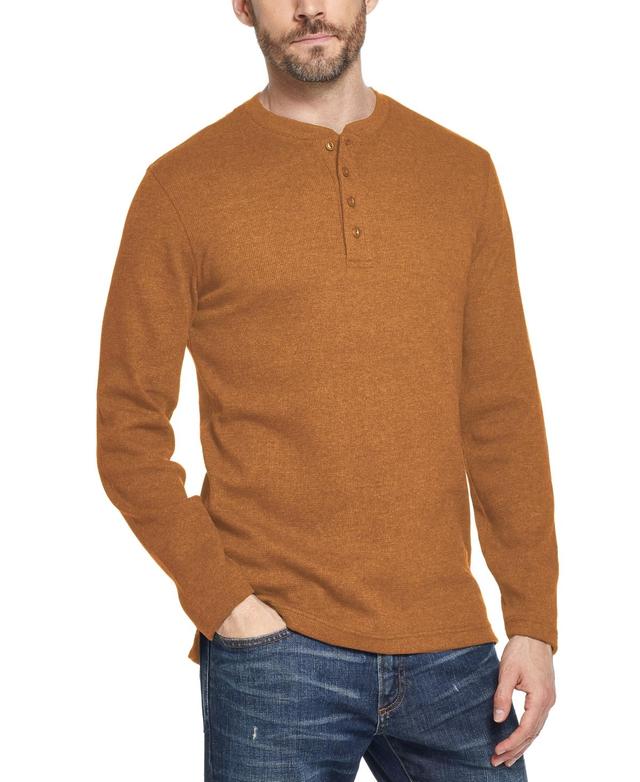 Weatherproof Vintage Mens Long Sleeved Waffle Henley T-shirt Product Image