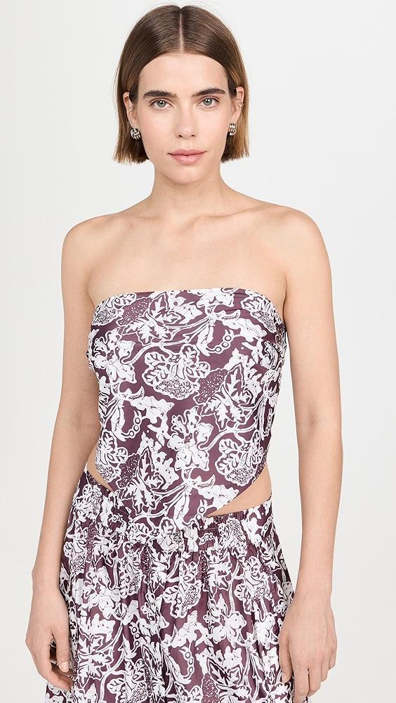 Tibi Batik Strapless Bandeau Top | Shopbop Product Image