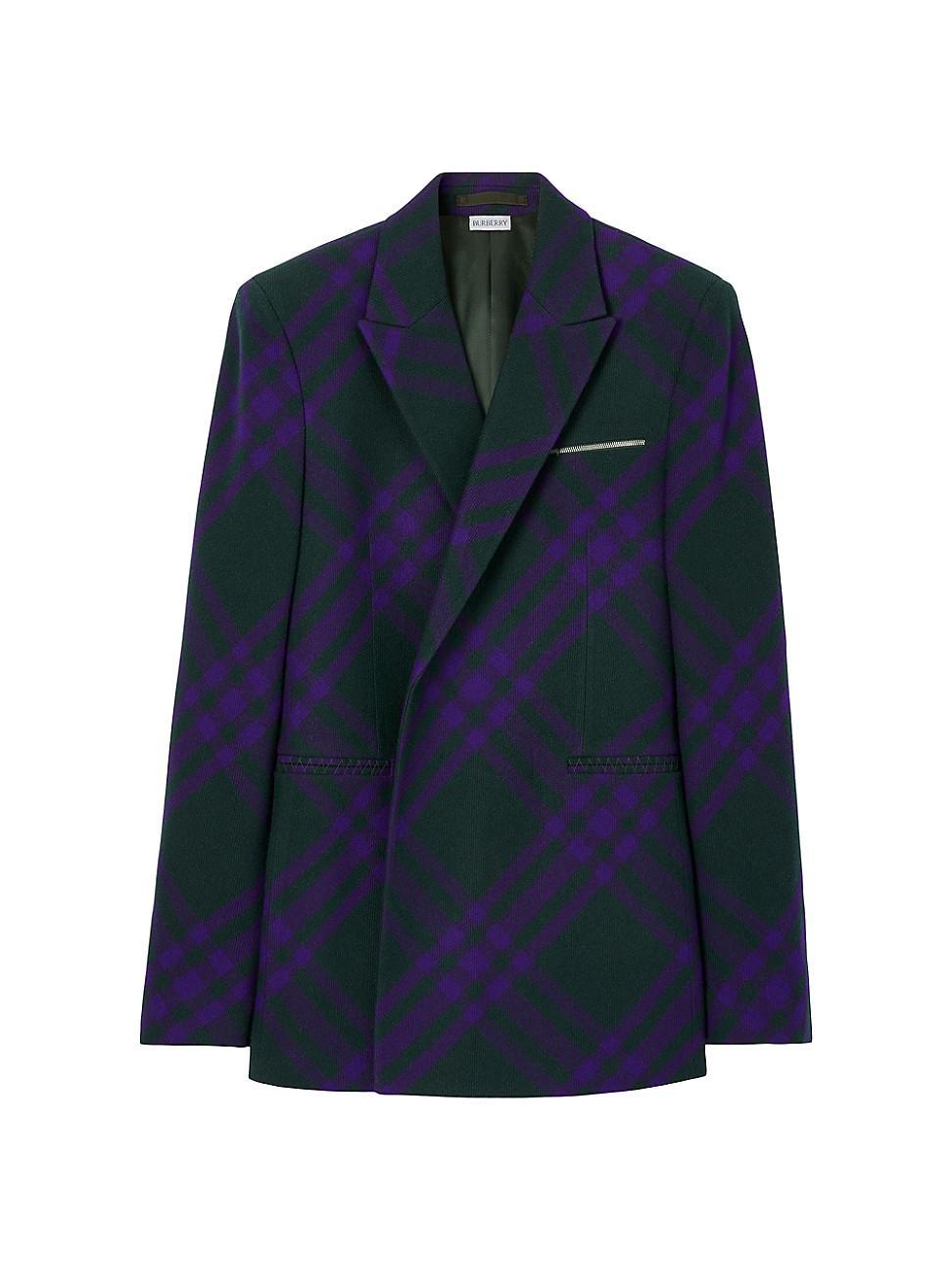 burberry Check Double Breasted Virgin Wool Sport Coat Product Image