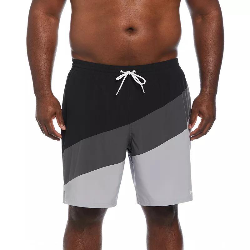 Big & Tall Nike 9-in. Color Surge Volley Swim Trunks, Mens Black Navy Product Image