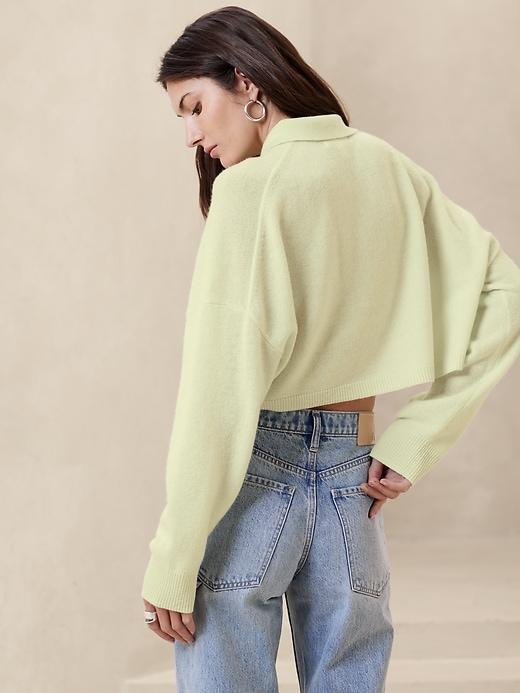 Luna Cropped Cashmere Sweater Polo Product Image