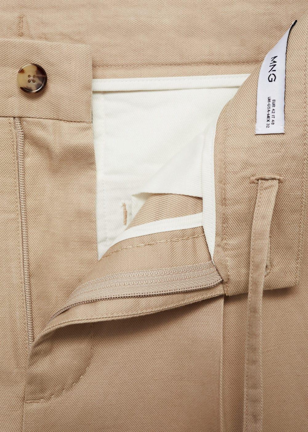 MANGO MAN - Tencel-linen pleated pants beigeMen Product Image