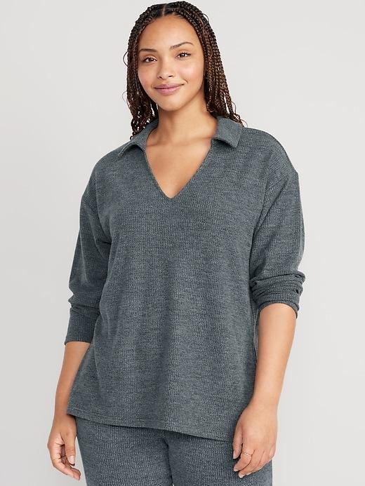 Rib-Knit Lounge Sweater Product Image