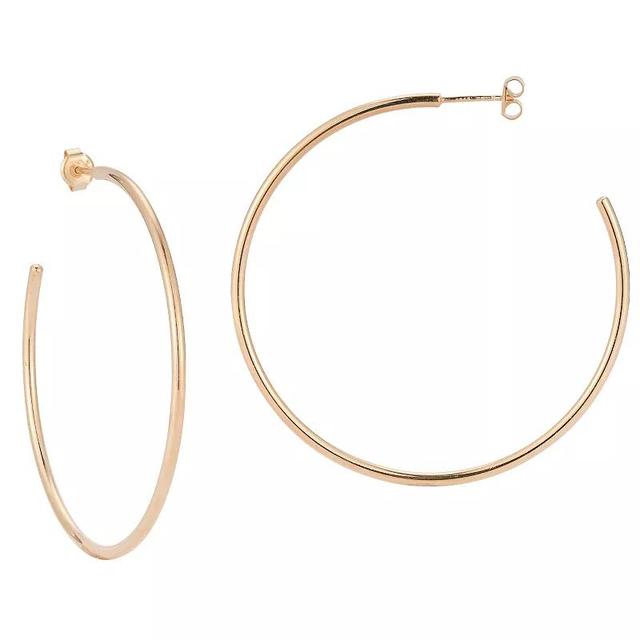 Sunkissed Sterling 14k Gold Over Silver Thick Hoop Earrings, Womens, Rose Gold Tone Product Image