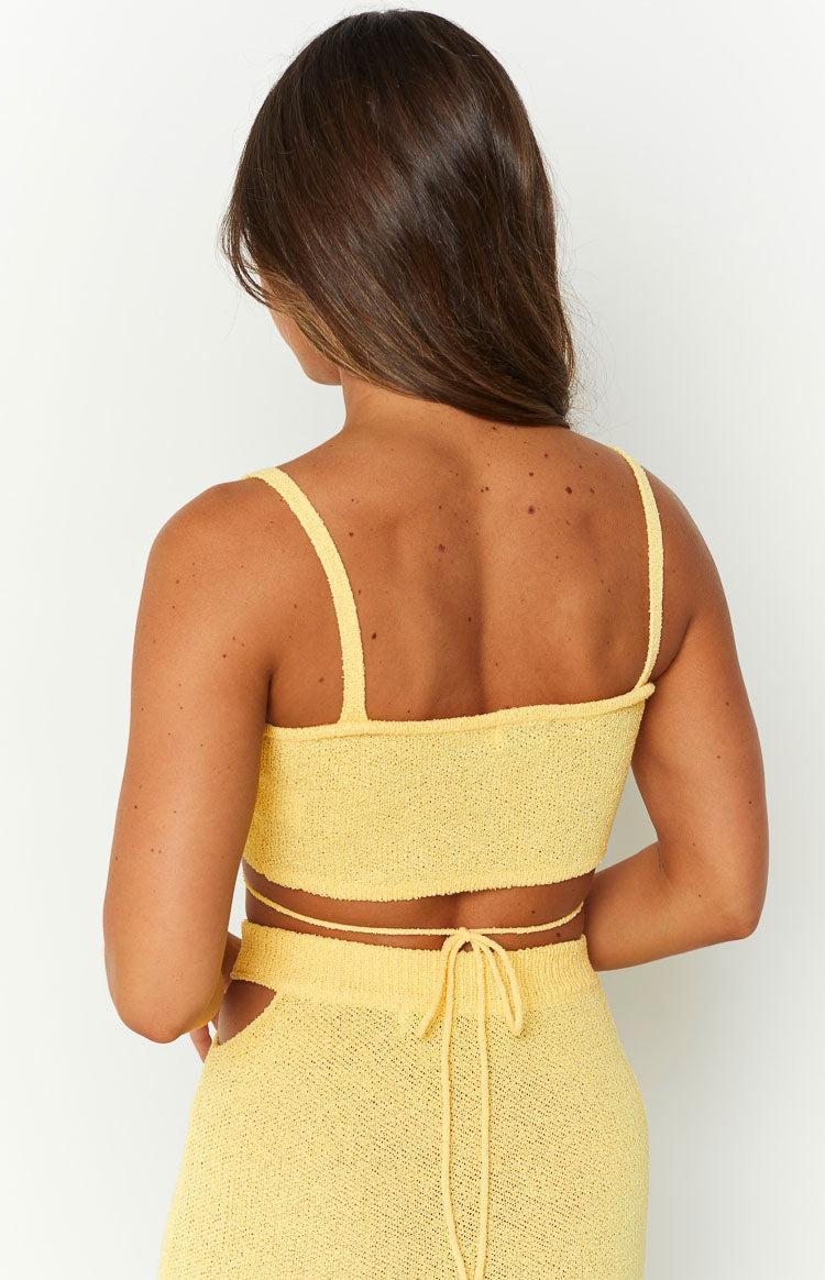 Annabella Yellow Crop Top Product Image