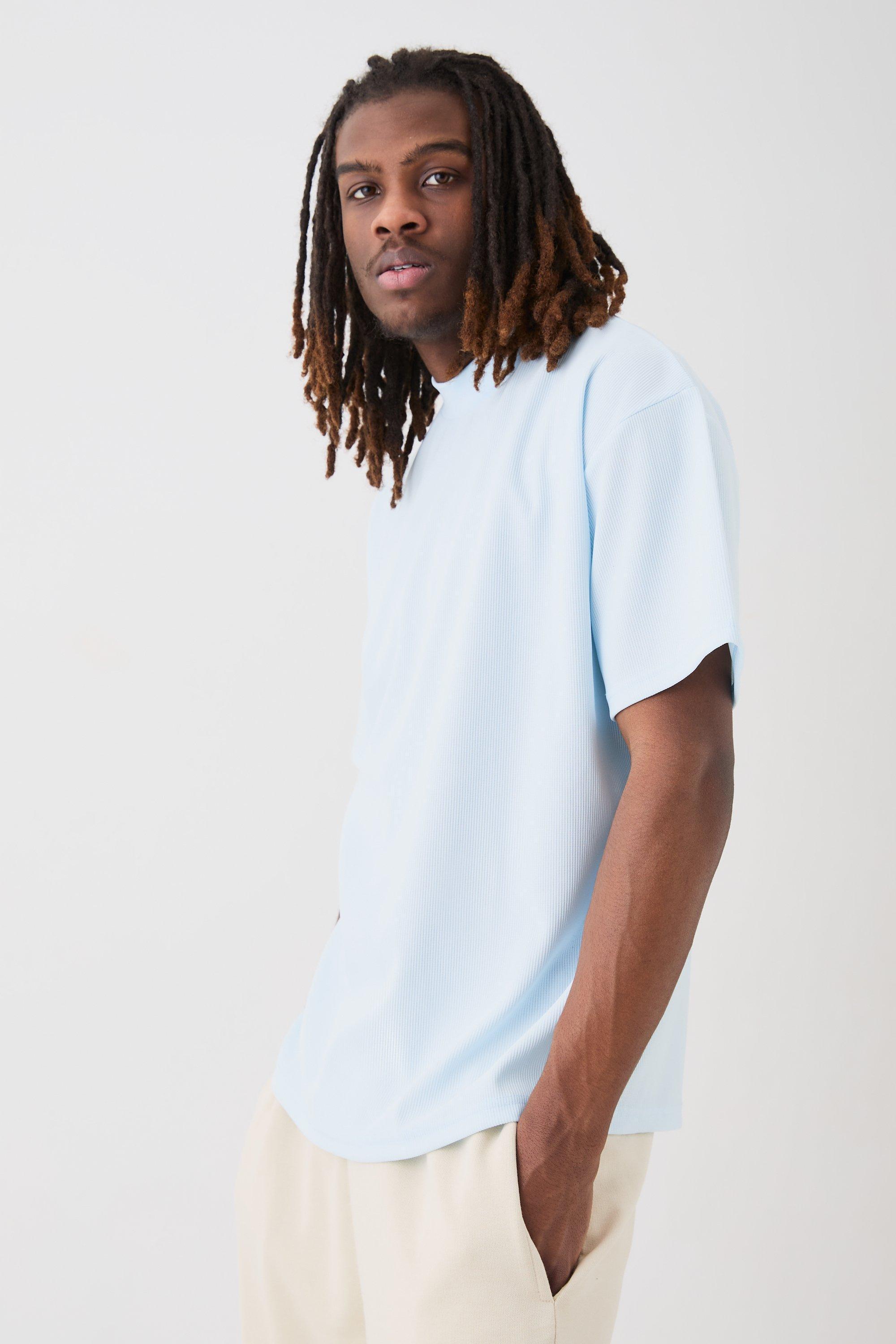 Oversized Ex Neck Ottoman T-shirt | boohooMAN USA Product Image