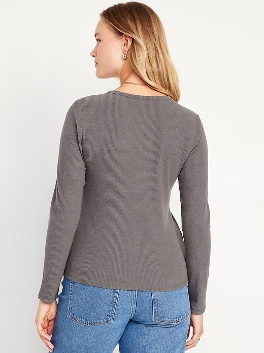 Plush-Knit Long-Sleeve T-Shirt Product Image