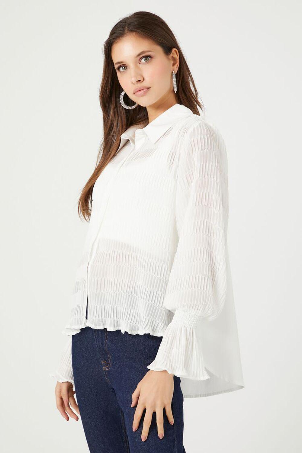 Chiffon Lettuce-Edge Shirt | Forever 21 Product Image