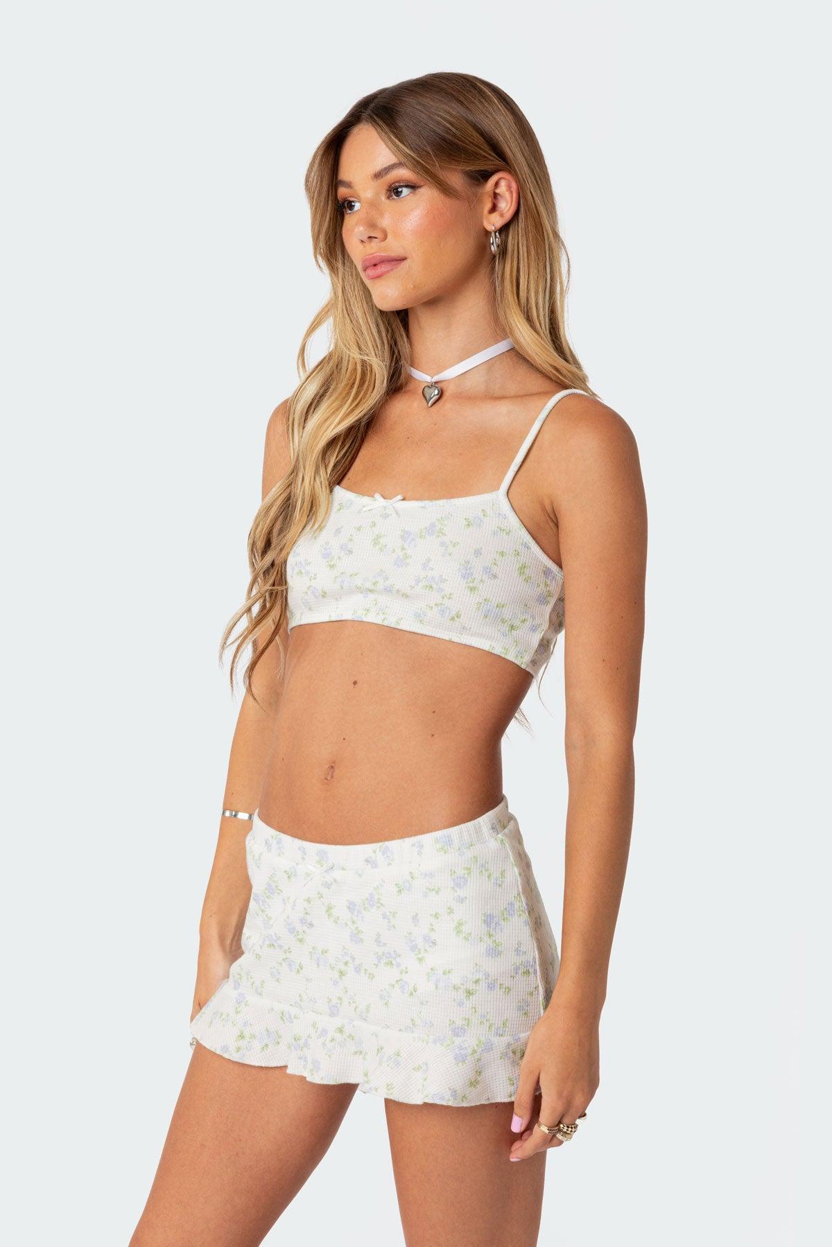 Daydream Printed Waffle Bra Top Product Image