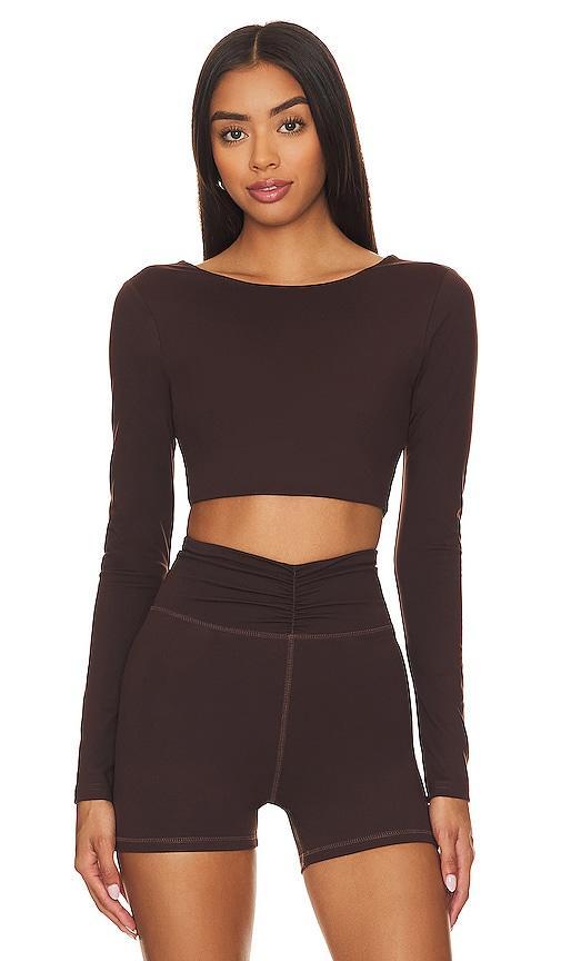 Camila Coelho Haley Cropped Long Sleeve Top Size M, S, XS. Product Image