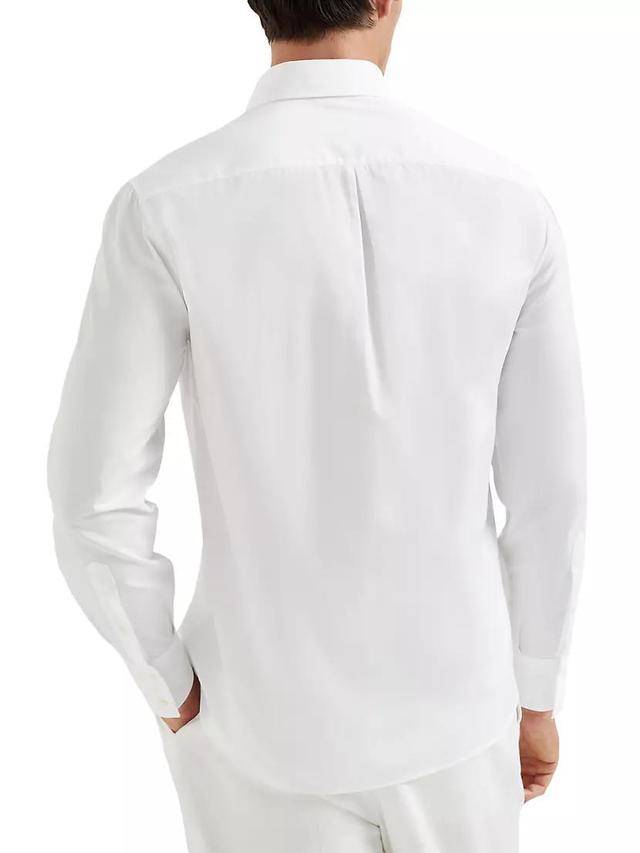 Twill Basic Fit Shirt with Button Down Collar Product Image