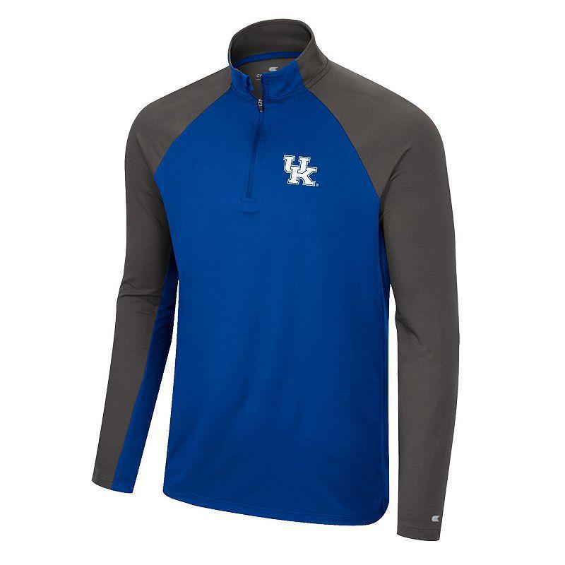 Mens Colosseum Royal/Charcoal Kentucky Wildcats Two Yutes Raglan Quarter-Zip Windshirt Product Image