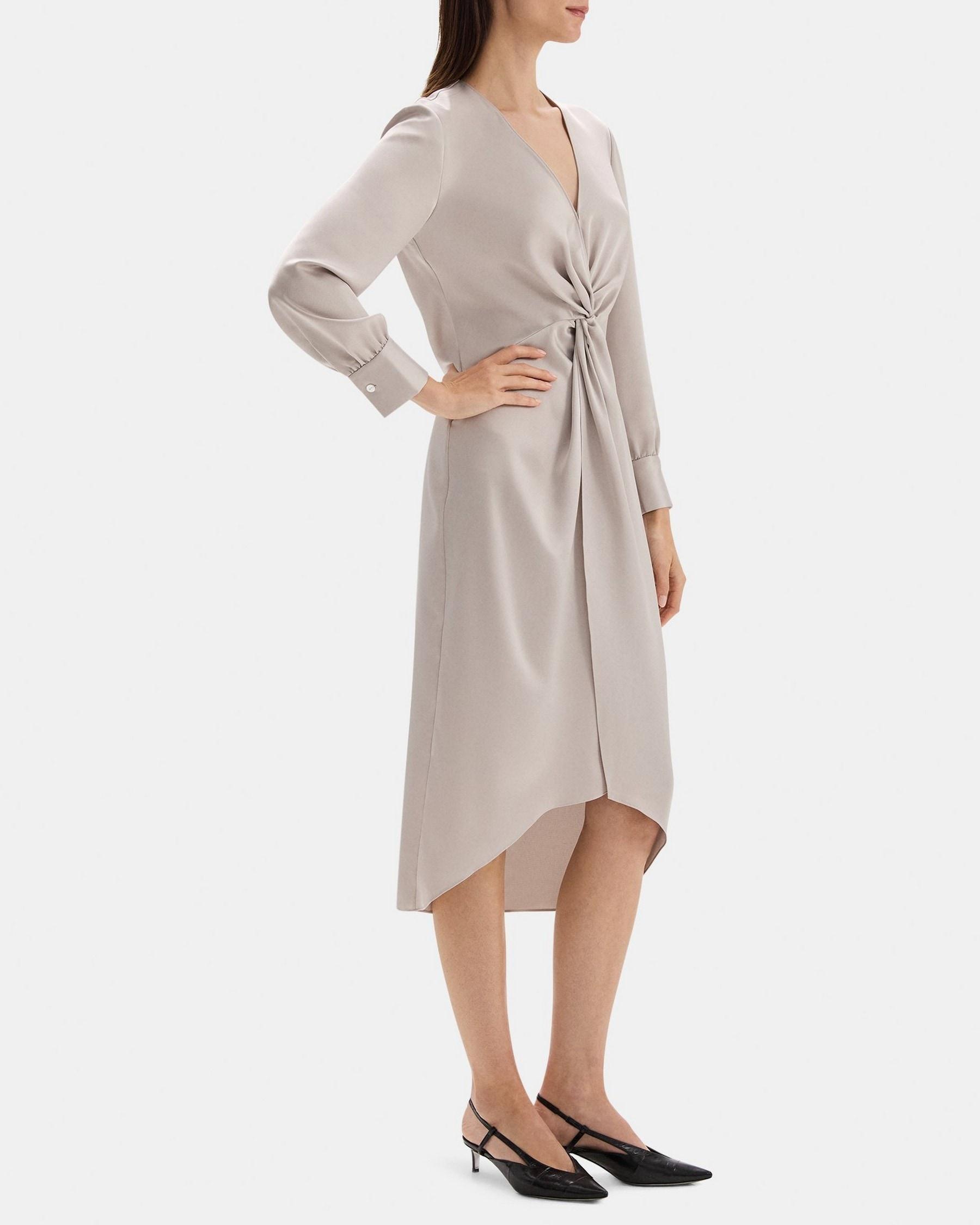 Twist Midi Dress in Silky Poly Product Image