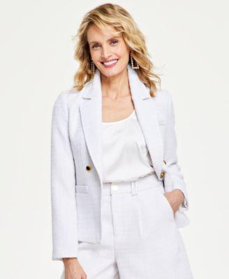 I.n.c. International Concepts Womens Tweed Notched-Collar Blazer, Created for Macys Product Image