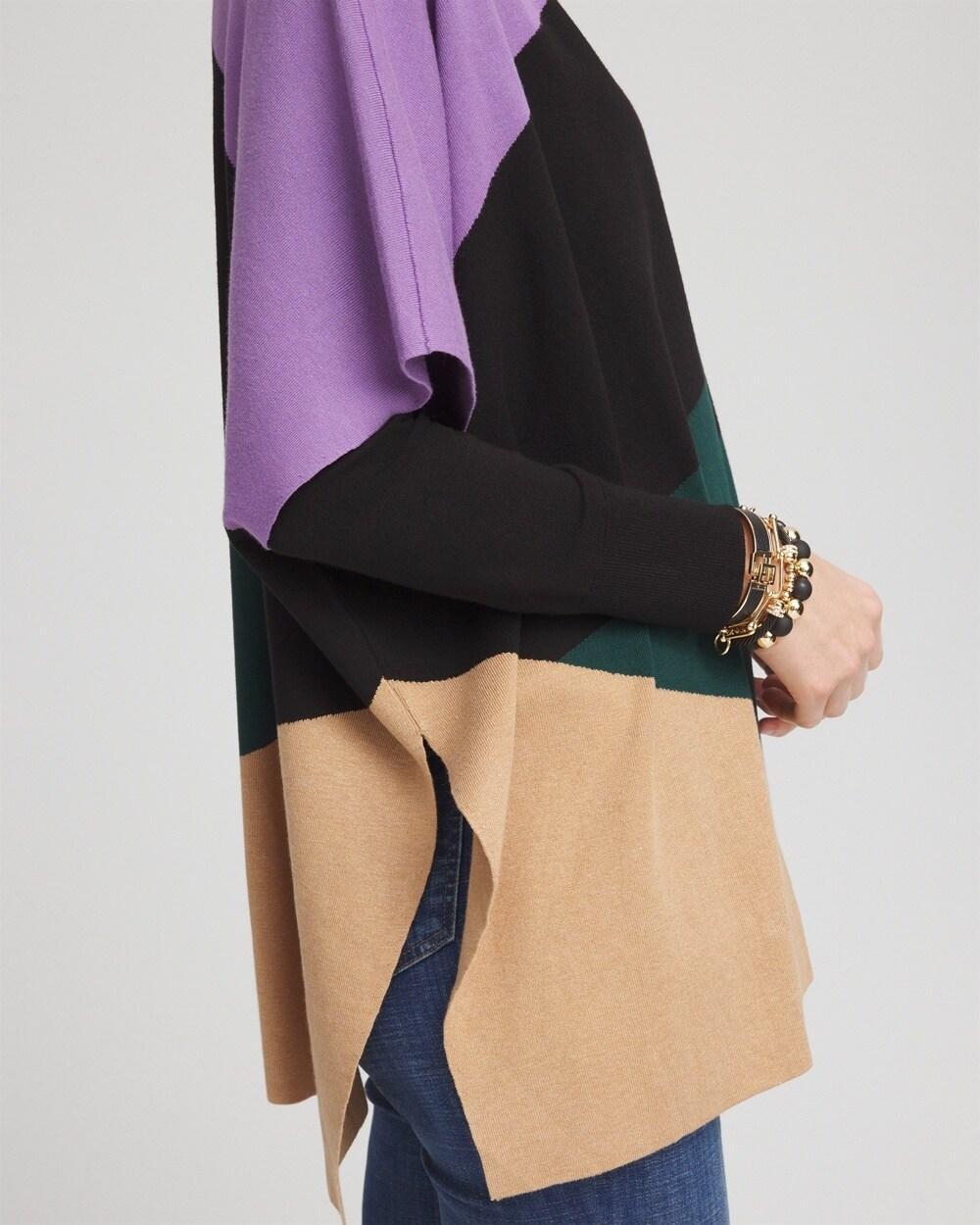 Colorblock Sweater Ruana Product Image