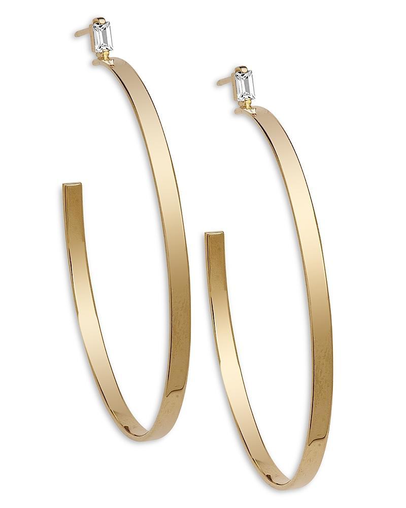 Jennifer Zeuner Gemma White Sapphire Hoop Earrings Product Image