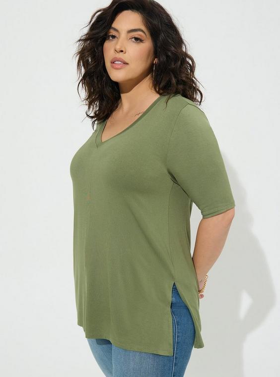 Favorite Tunic V-Neck Side Slit Tee Product Image