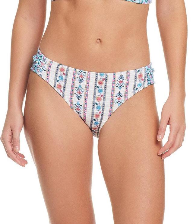 Jessica Simpson Sun Salutation Floral Print Shirred Tab Side Hipster Swim Bottom Product Image