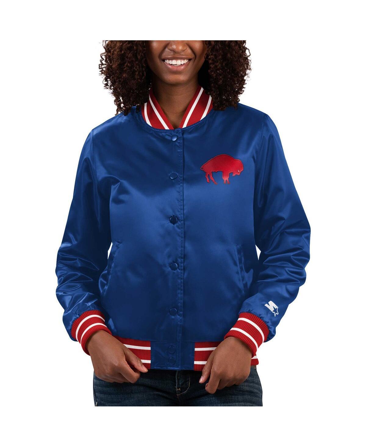 Womens Starter Royal Buffalo Bills Full Count Satin Full-Snap Varsity Jacket Product Image