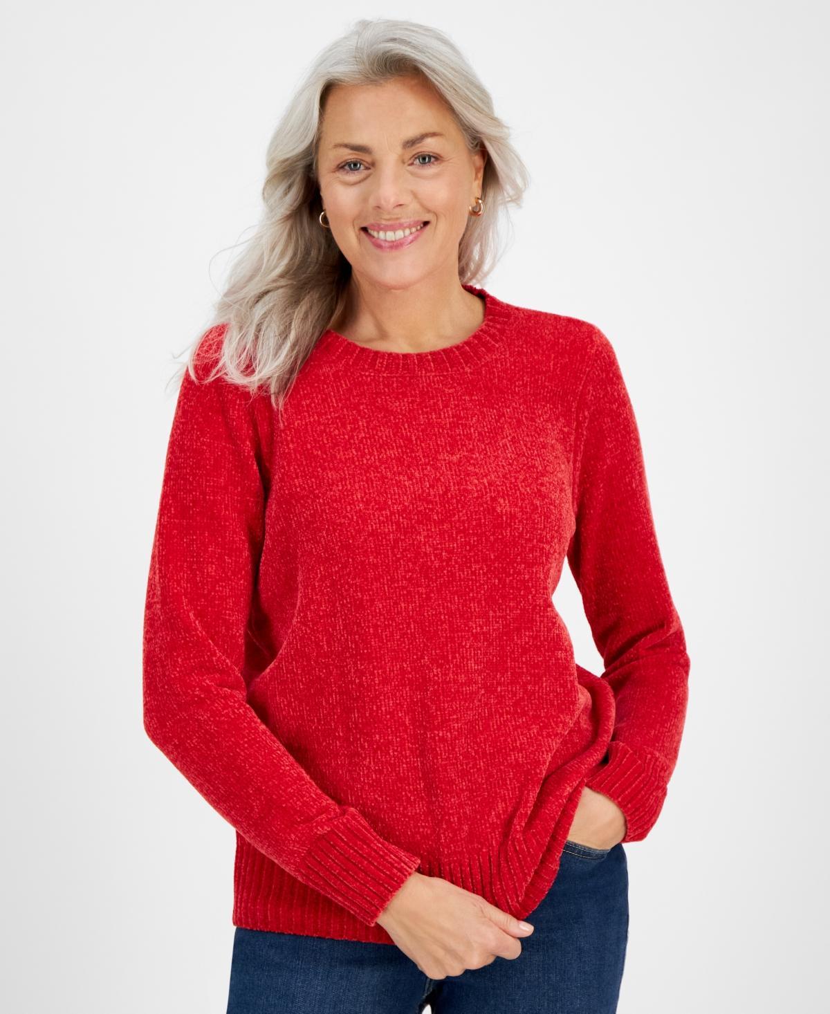 Style & Co Womens Crewneck Chenille Long-Sleeve Sweater, Created for Macys Product Image