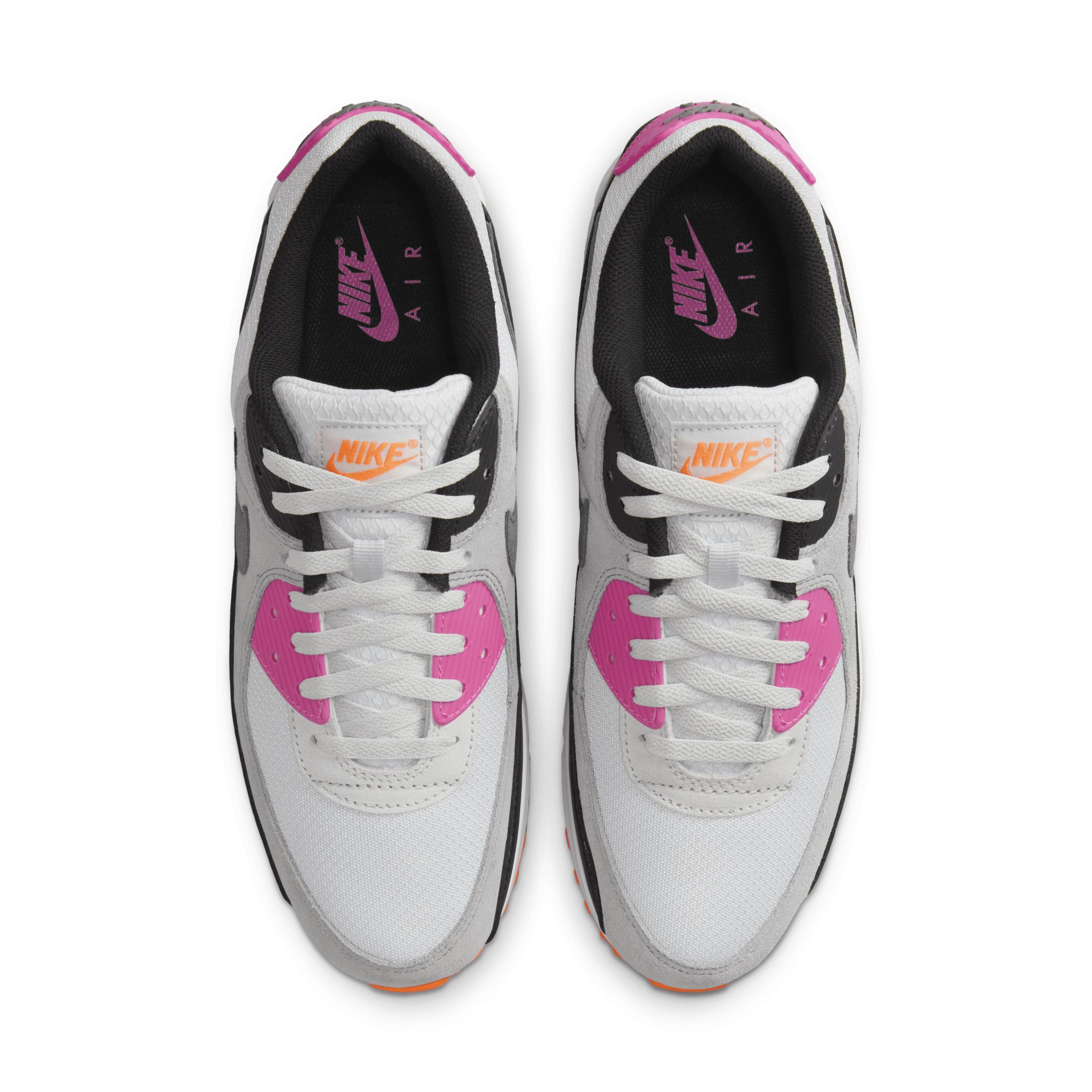 Nike Mens Air Max 90 - Running Shoes White/Wolf Grey/Pink Foam Product Image