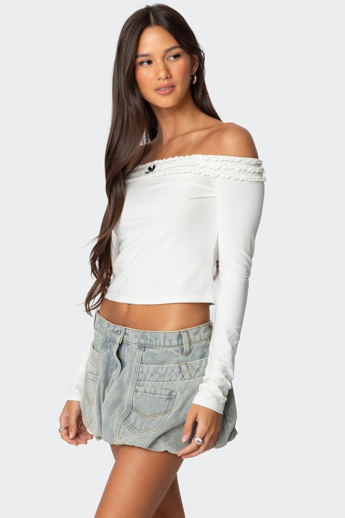 Gia Ruffled Off Shoulder Top Product Image