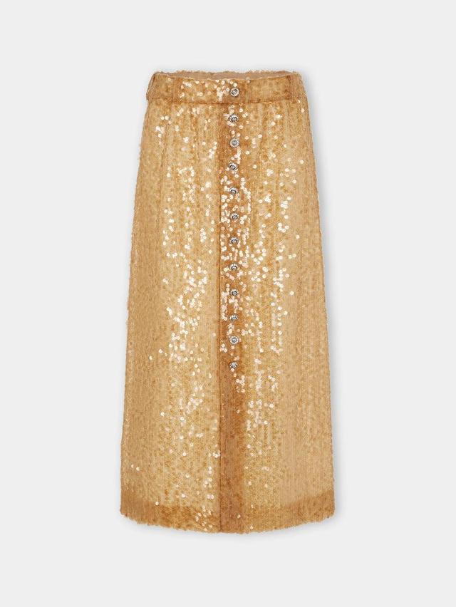 LONG SEQUIN-EMBROIDERED SKIRT Product Image