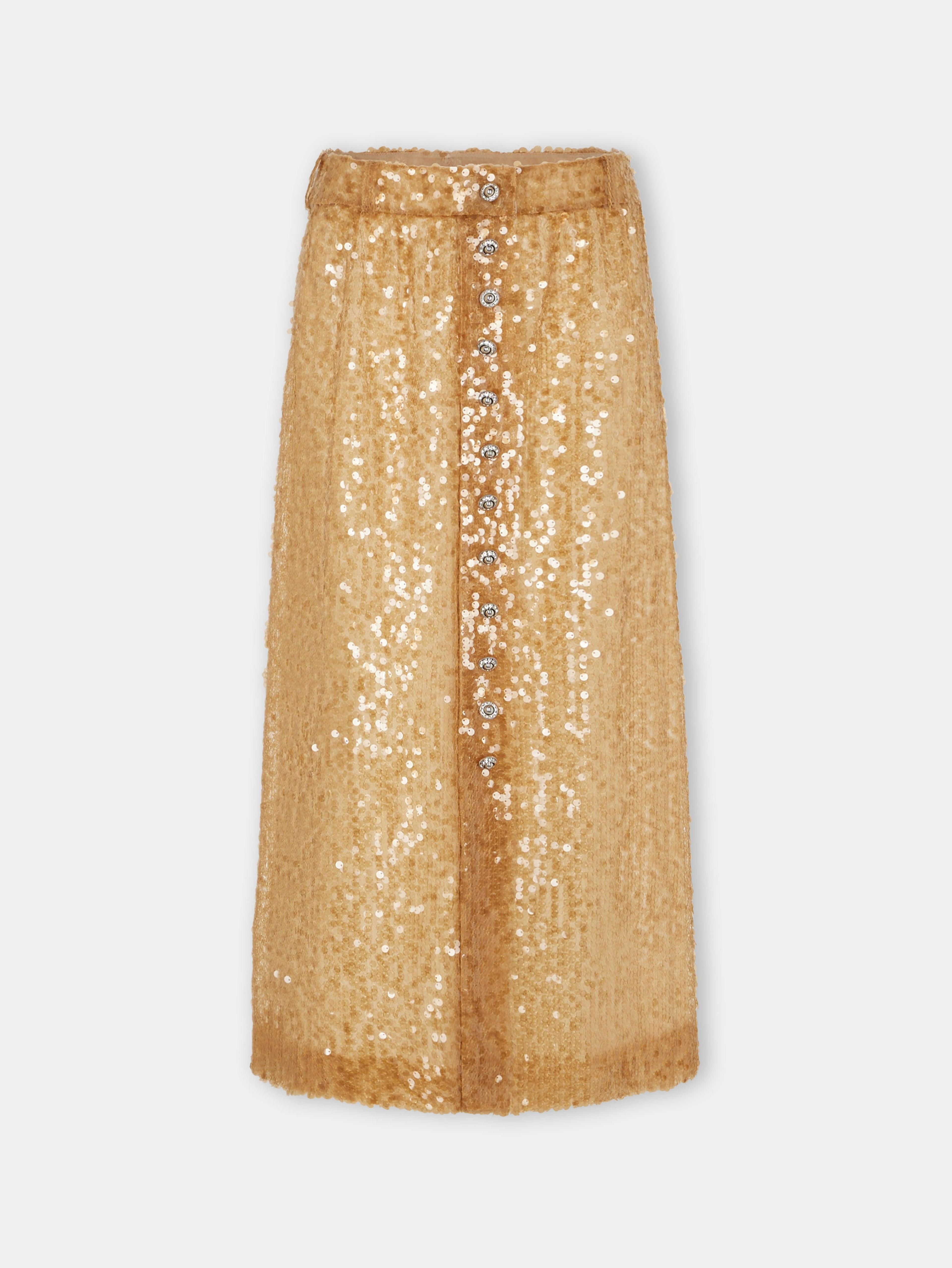 LONG SEQUIN-EMBROIDERED SKIRT Product Image