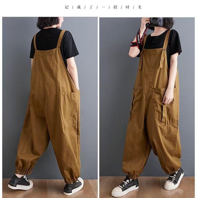 Plain Baggy Cargo Overalls Product Image