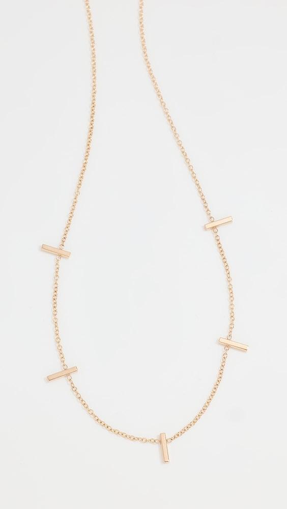 Zoe Chicco 14k Gold 5 Tiny Bar Station Necklace | Shopbop Product Image