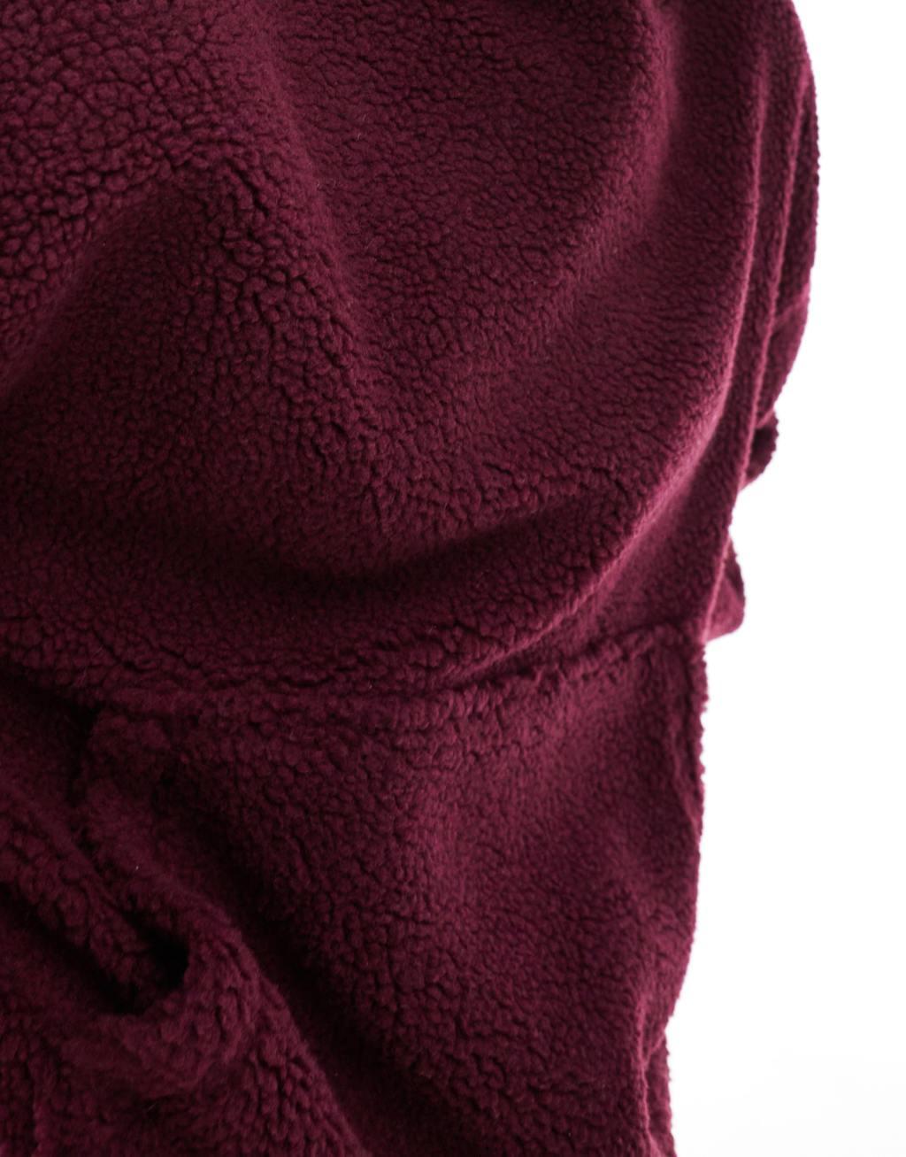 ASOS DESIGN oversized teddy hoodie in burgundy Product Image