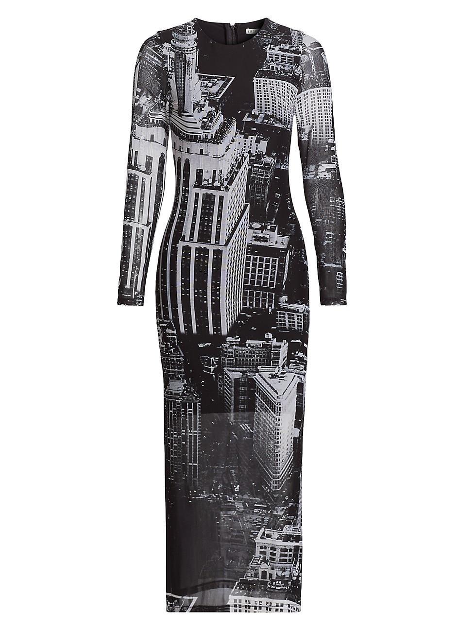 Womens Delora Cityscape Print Midi-Dress Product Image