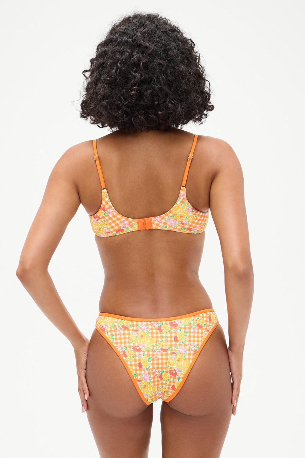 Dove Floral Classic Bikini Bottom - Marigold Gingham Product Image